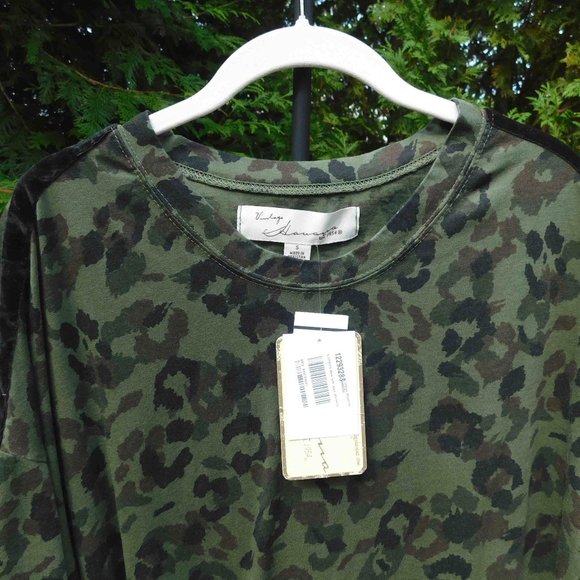Vintage Havana Oversized Knot-Front Green Camo Top NWT - Picture 4 of 4